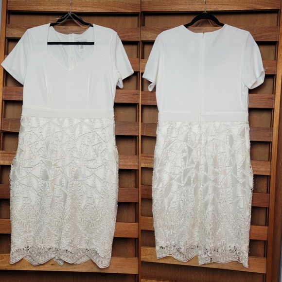 NWOT Miss Cristina Ivory Lace Skirt Dress, Sz XL